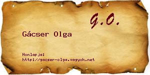 Gácser Olga névjegykártya